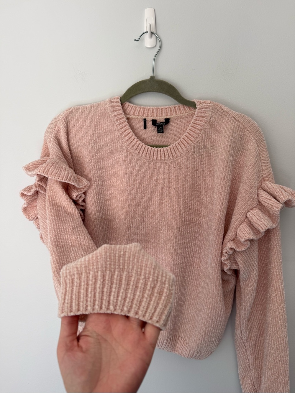 Pink Ruffle Sweater - Picture 2 of 7